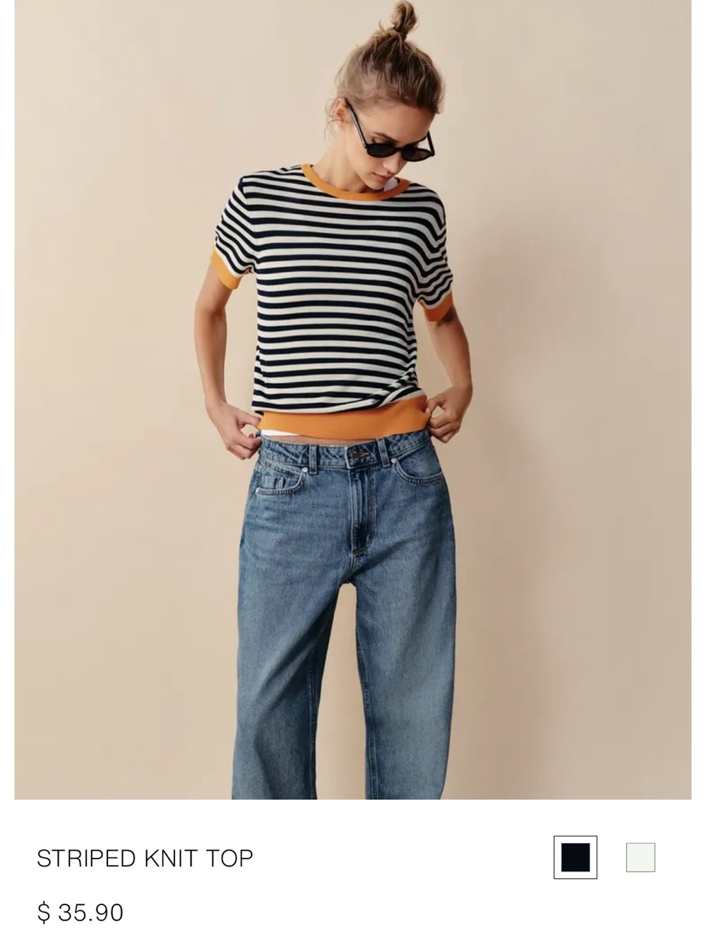 NWT ZARA striped knit top size xl